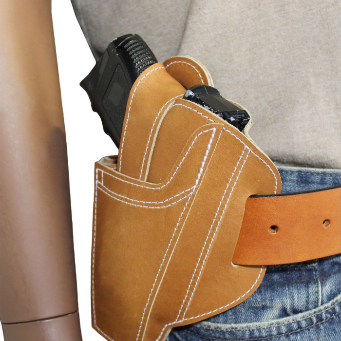 Tan Leather Ambidextrous Pancake Holster