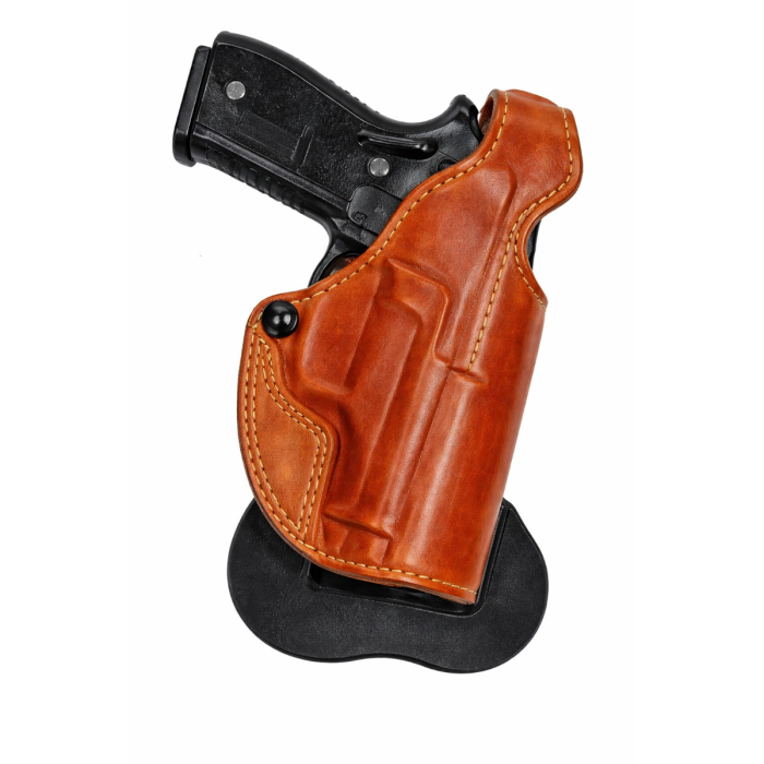 Tan Leather Paddle Holster With Thumb Break