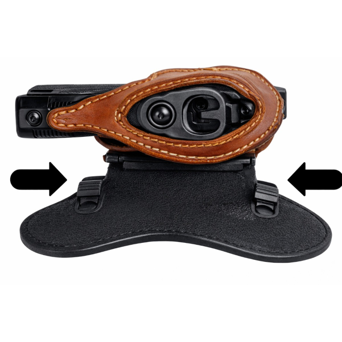 Tan Leather Paddle Holster With Thumb Break