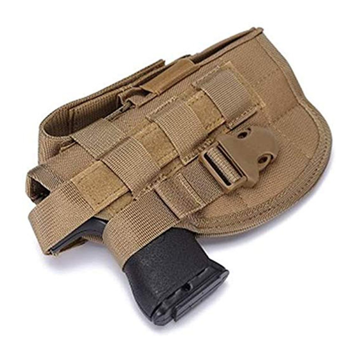 Tan Nylon MOLLE Hunting Holster With Mag Pouch