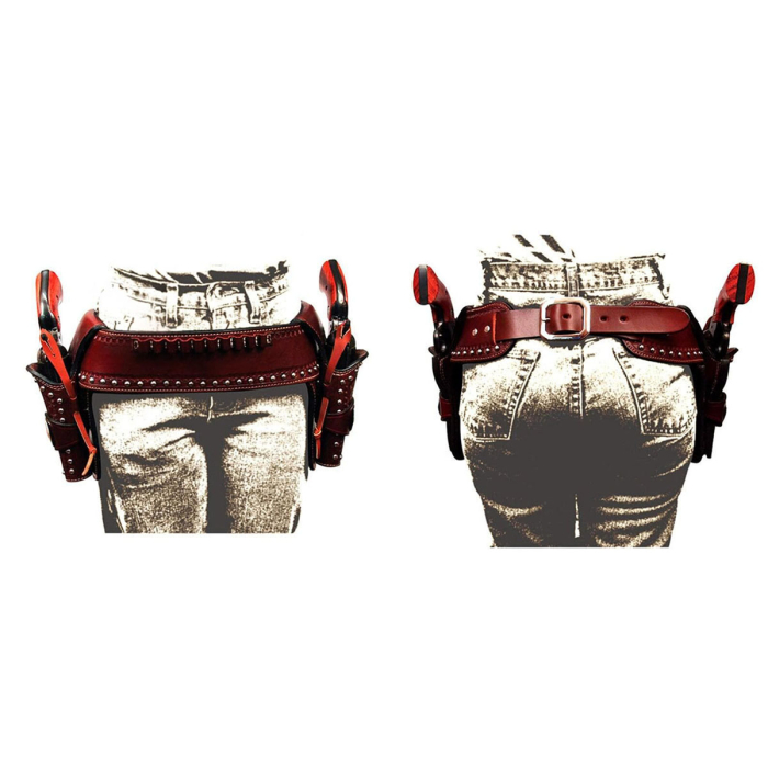 Tequila Ladies Rig – Leather Gun Belt with Double Holster | Open Top OWB Leather Western Holster
