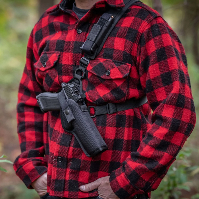 Black Nylon Outdoor Chest Carry Holster