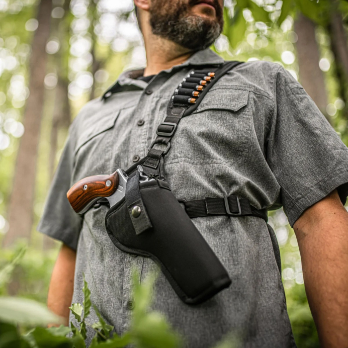 Black Nylon Outdoor Chest Carry Holster