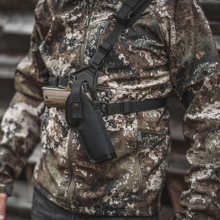 Black Nylon Outdoor Chest Carry Holster