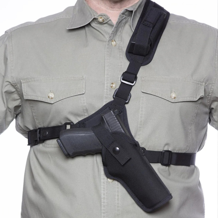 Black Nylon Outdoor Chest Carry Holster