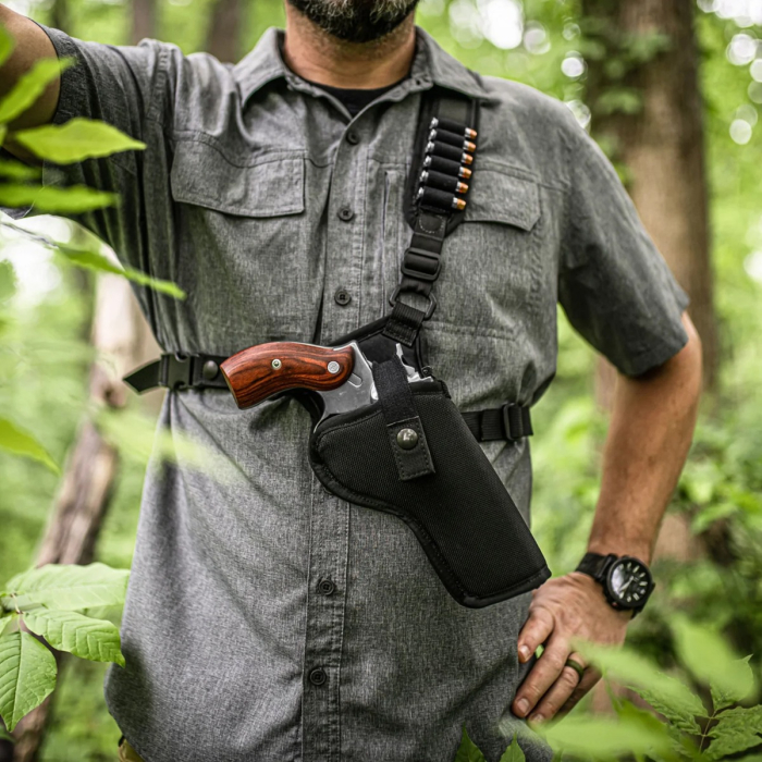 Black Nylon Outdoor Chest Carry Holster