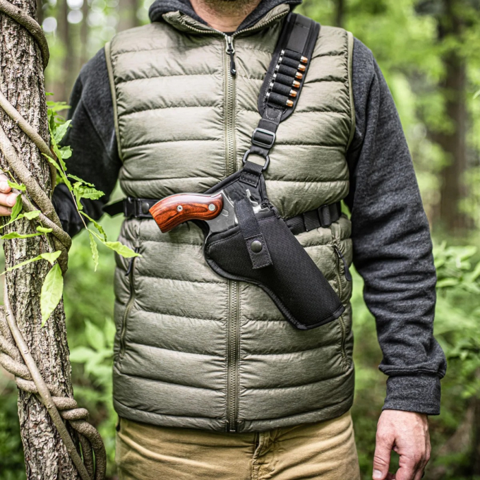 Black Nylon Outdoor Chest Carry Holster