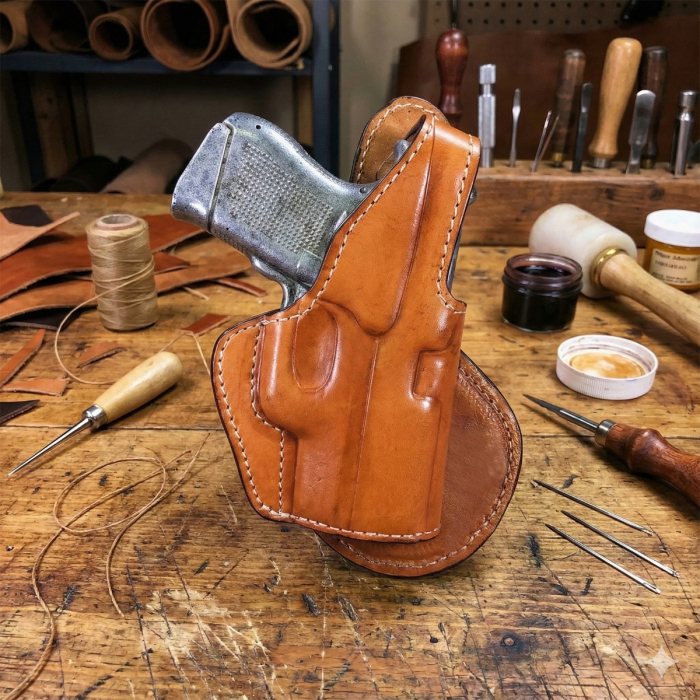 Leather Paddle Thumb Break Gun Holster