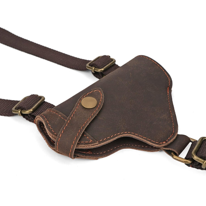 Tourbon Canvas & Brown Leather Horizontal Shoulder Holster System