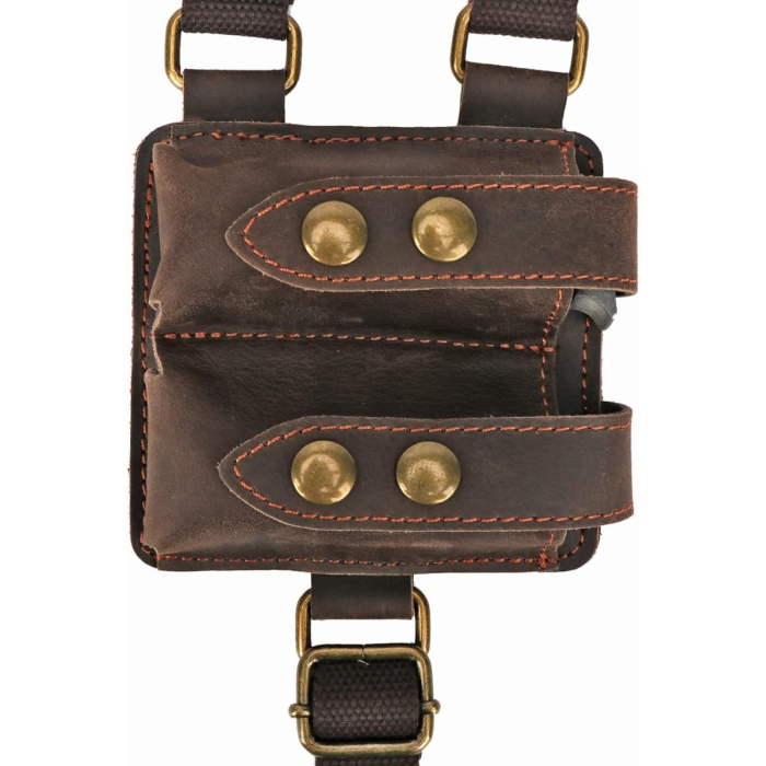 Tourbon Canvas & Brown Leather Horizontal Shoulder Holster System