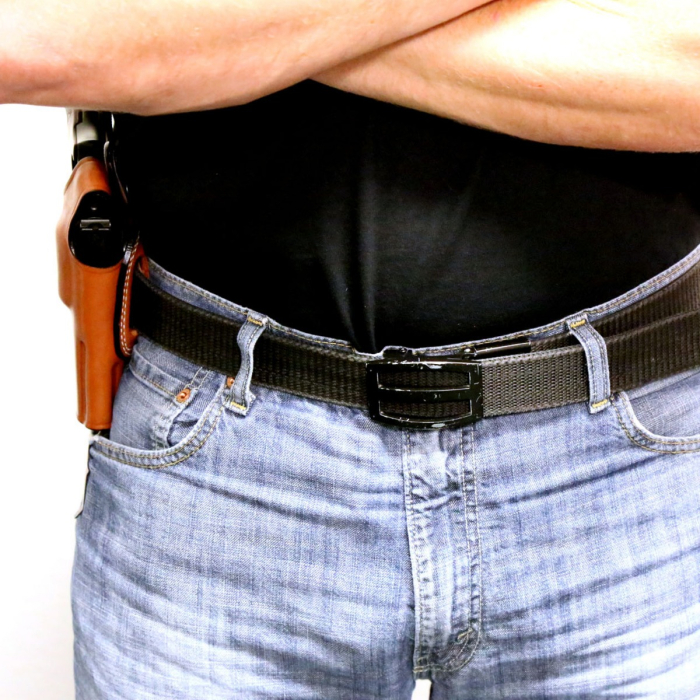 Two Way OWB Leather Revolver Holster With Thumb Break