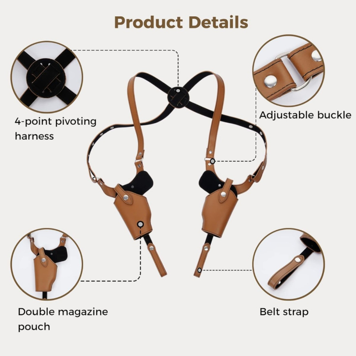 Universal Vertical Concealed Tan Shoulder Holster