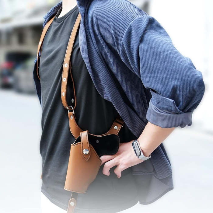 Universal Vertical Concealed Tan Shoulder Holster