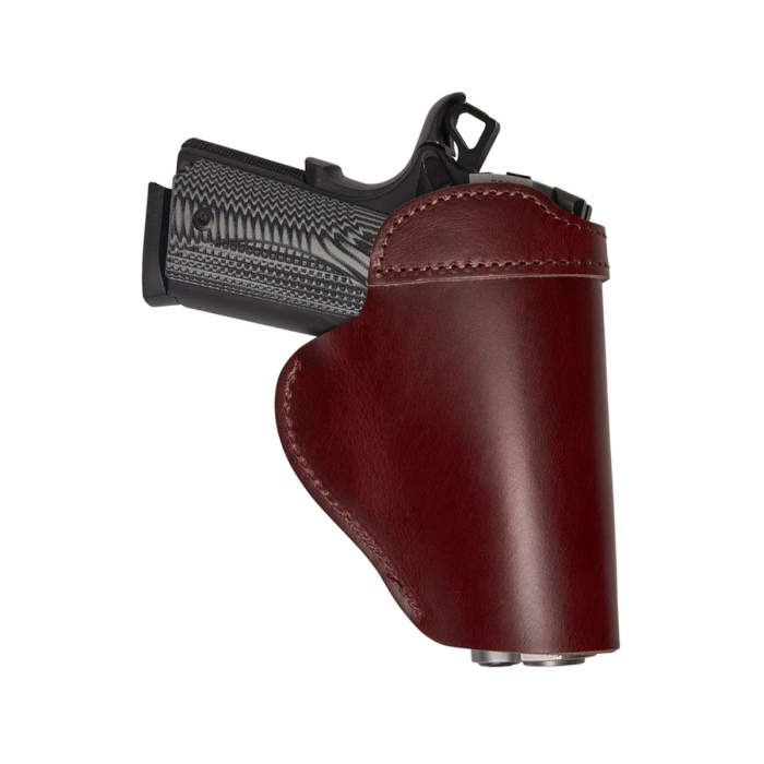 Burgundy Leather IWB Holster With Steel Clip
