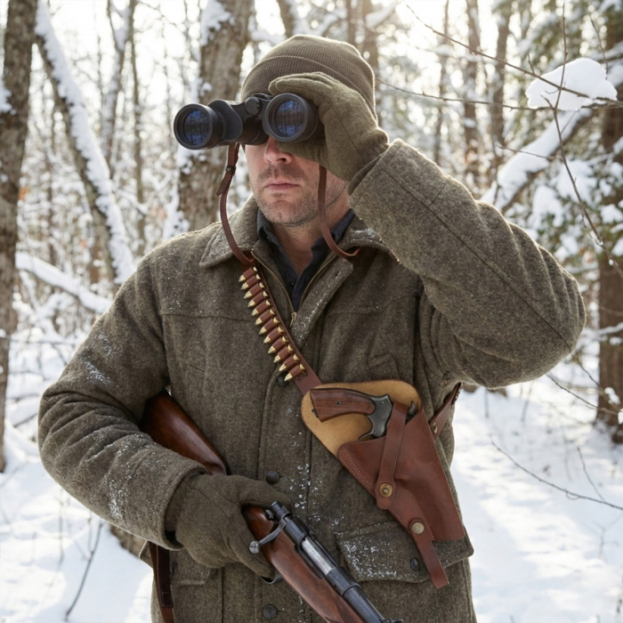 US M3 Victory Revolver Brown Leather Shoulder Holster with .38 Shell Loops (WWII Replica)