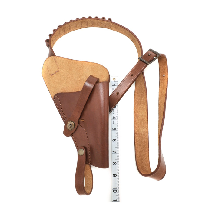US M3 Victory Revolver Brown Leather Shoulder Holster with .38 Shell Loops (WWII Replica)