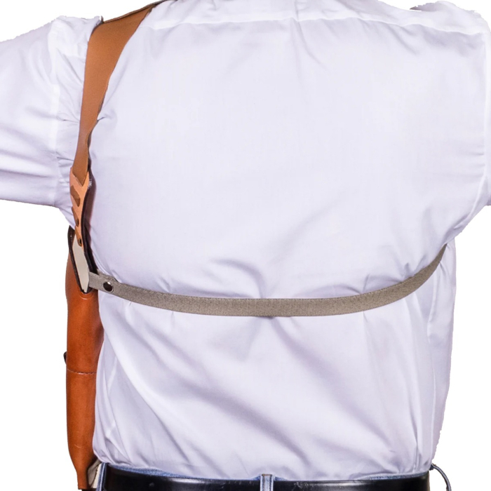 Leather Vertical Shoulder Holster With Dual Retention