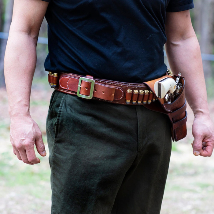 Doc Holliday Western Crossdraw Gunfighter Rig John Wayne Era Style Holster and Cartridge Belt