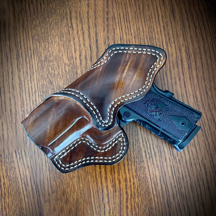 Walnut Leather IWB Holster With 10 Degree Cant