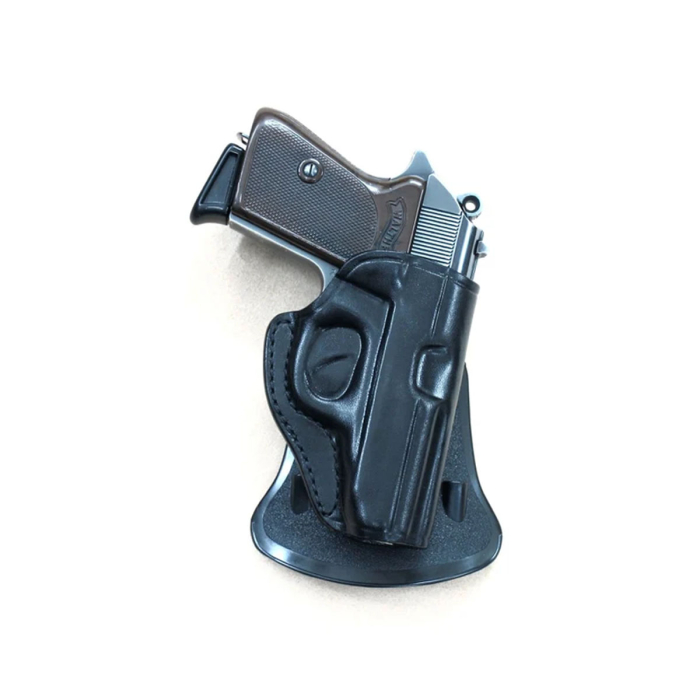 Glock 17/22 Premium Leather Holster – Handmade Adjustable Paddle Holster in Black