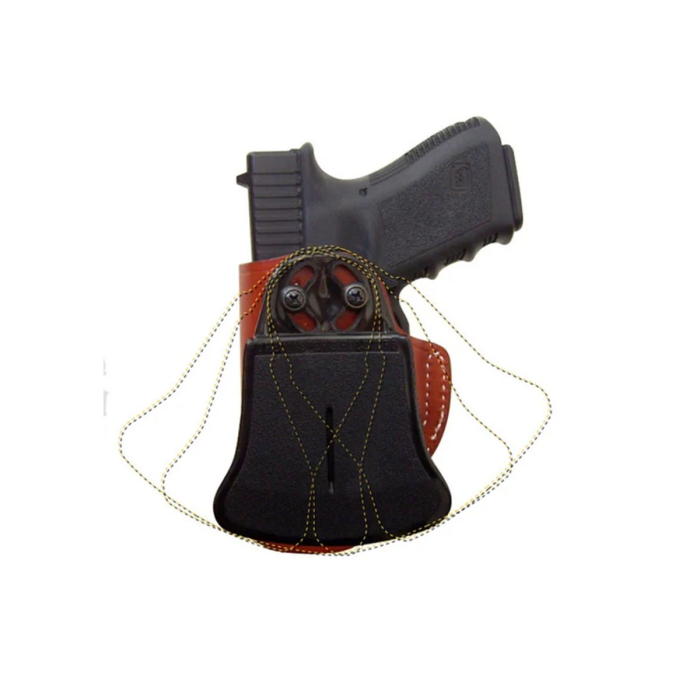 Glock 17/22 Premium Leather Holster – Handmade Adjustable Paddle Holster in Brown