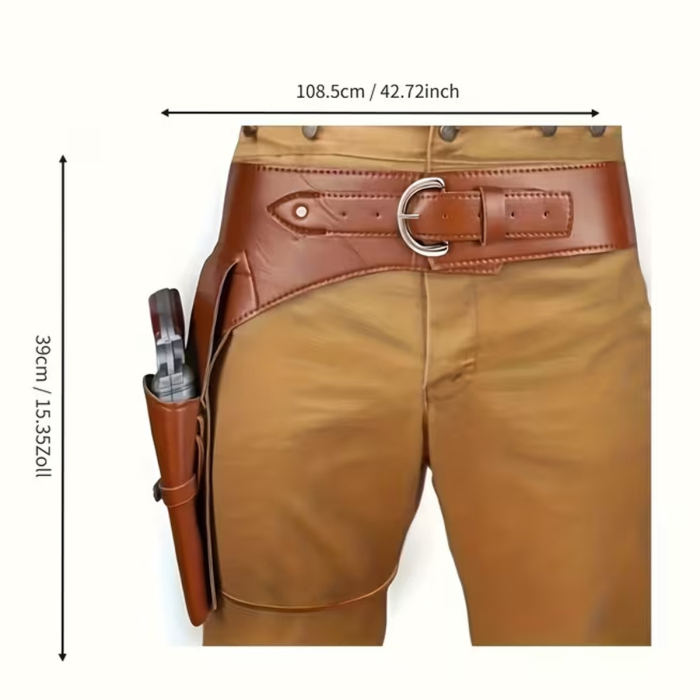 Western Faux Leather Drop Leg Holster Belt