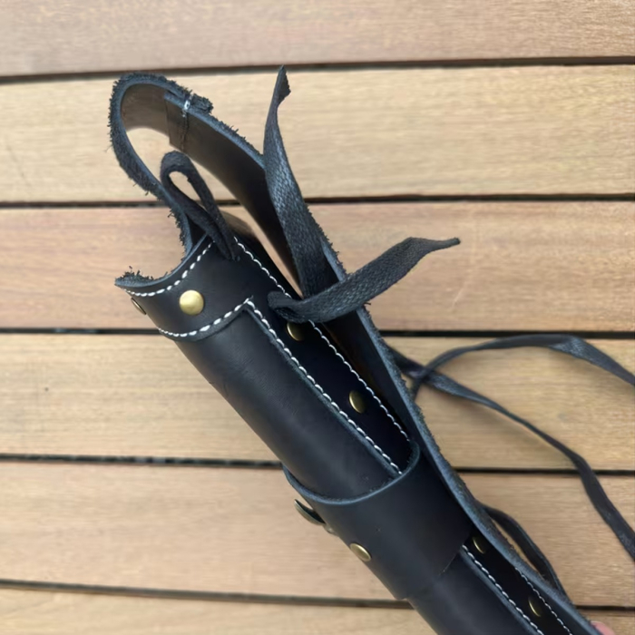 Western Leather Belt Holster with Decorative Flap