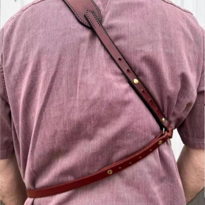 Western Leather Chest Shoulder Holster Rig with Ammo Loops