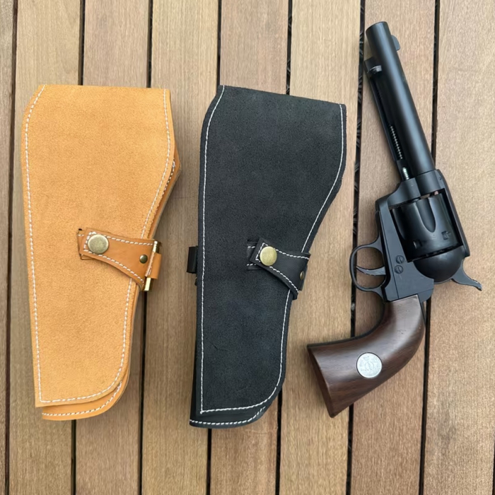 Western Leather Revolver Holster with Cartridge Loops