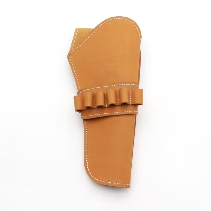 Western Leather Revolver Holster with Cartridge Loops
