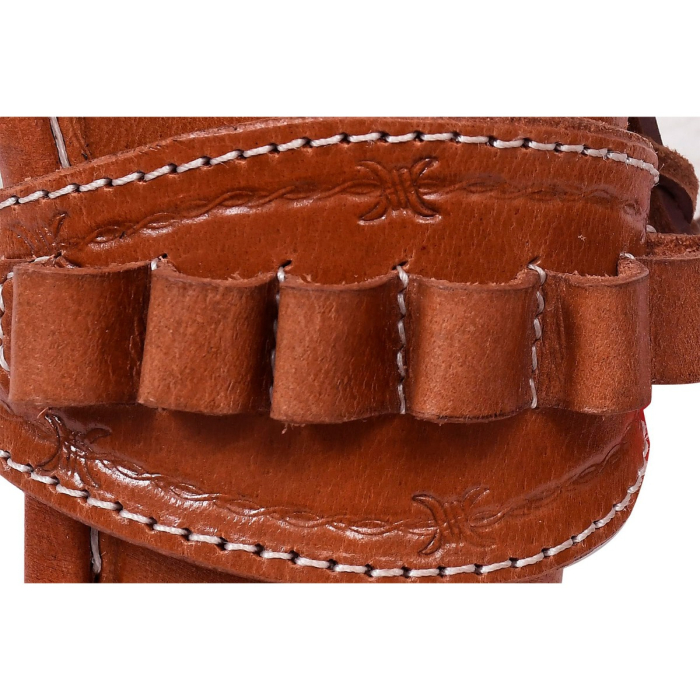 Western Crossdraw Leather Revolver Hunting Holster With Ammo Loops