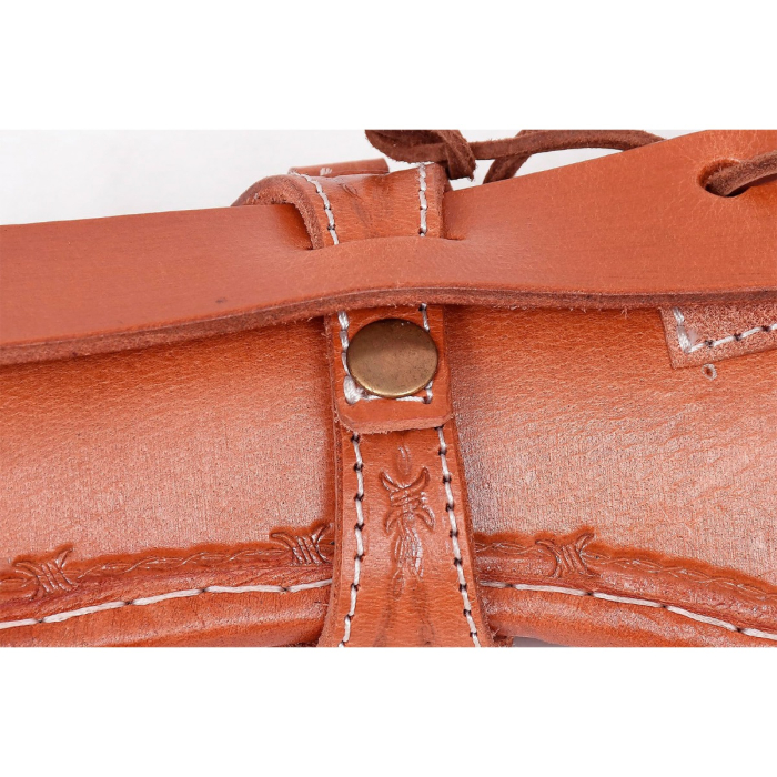 Western Crossdraw Leather Revolver Hunting Holster With Ammo Loops