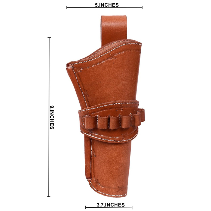 Western Crossdraw Leather Revolver Hunting Holster With Ammo Loops