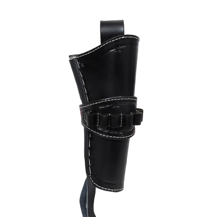 Western Tooled Leather Revolver Hunting Holster With Ammo Loops