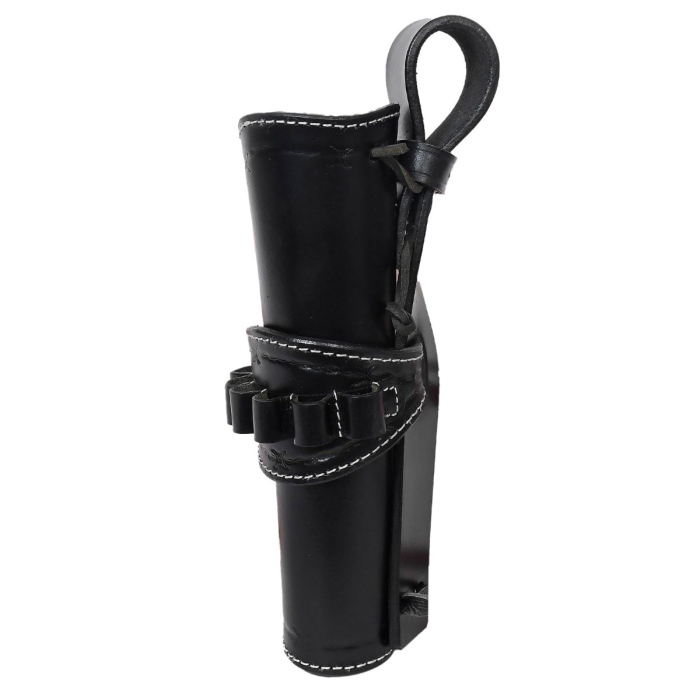 Western Tooled Leather Revolver Hunting Holster With Ammo Loops