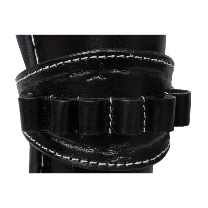 Western Tooled Leather Revolver Hunting Holster With Ammo Loops