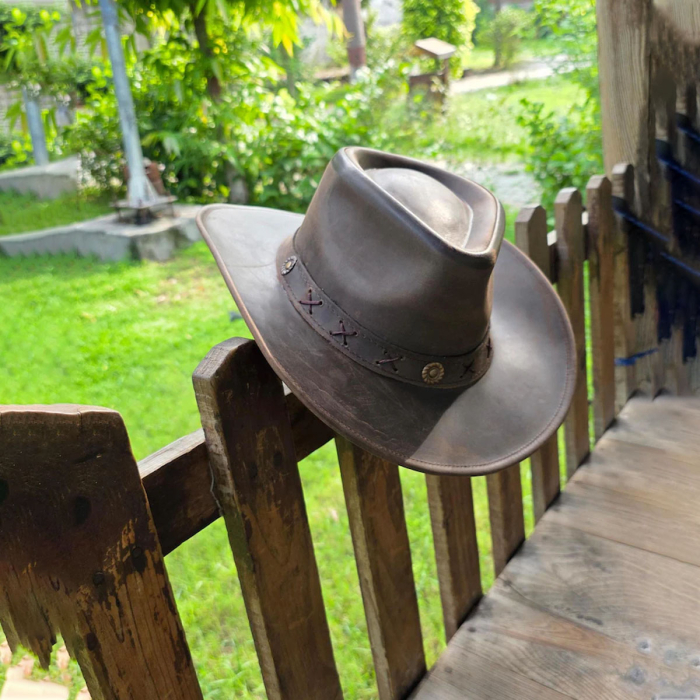 Handmade Cowhide Leather Cowboy Hat