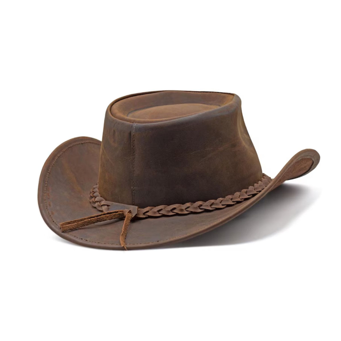 Durable Full-Grain Leather Cowboy Hat