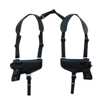 Black Nylon Dual Pistol Horizontal Shoulder Holster
