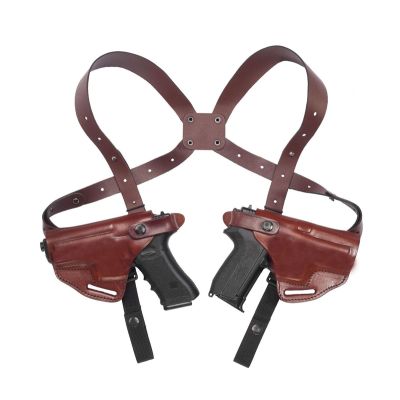 Brown Leather Dual Pistol Horizontal Shoulder Holster