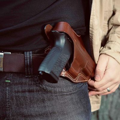 Falco Cross-Draw Leather Holster for Glock 19