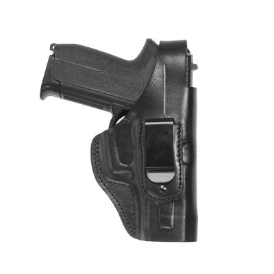 Black Leather IWB Holster w/ Steel Thumb Break