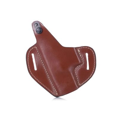 Handcrafted OWB Leather Gun Holster – Custom Molded Full-Grain Brwon Leather for Perfect Fit & Security with Reinforced Steel Thumb Break