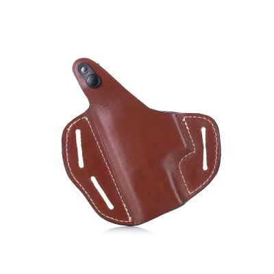 Premium Handcrafted OWB Brown Leather Gun Holster with Custom Molding - Multiple Position Carry Holster with Reinforced Steel Thumb Break