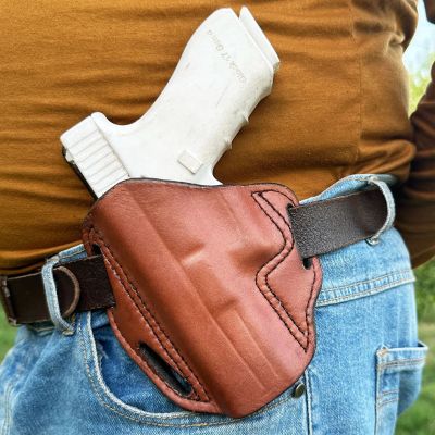 OWB Leather Gun Holster With Custom Molding - Premium Handcrafted Multiple Position Carry Leather Holster