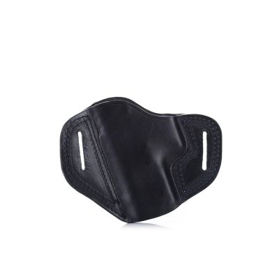 Handcrafted Open Top OWB Black Leather Gun Holster - Custom Molded Premium Leather Holster