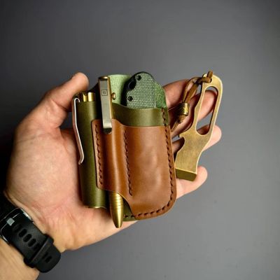 Leather EDC Pocket Organizer – Leather EDC Pouch, EDC Caddy, Gear Pouch, SAK & Flashlight Sheath