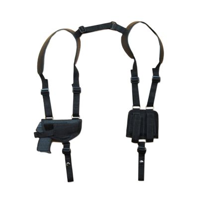Black Nylon Horizontal Shoulder Holster – Double Mag Pouch