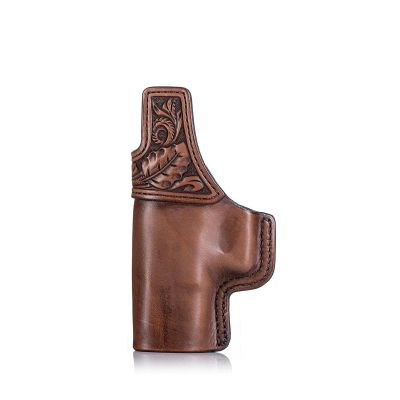 Exclusive Floral Hand-Carved Leather Gun Holster – IWB Western Holster with Reinforced Steel Clip